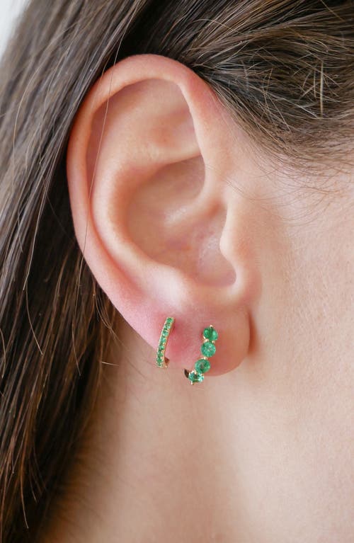 Ef Collection Jumbo Emerald Huggie Hoop Earrings In Gold