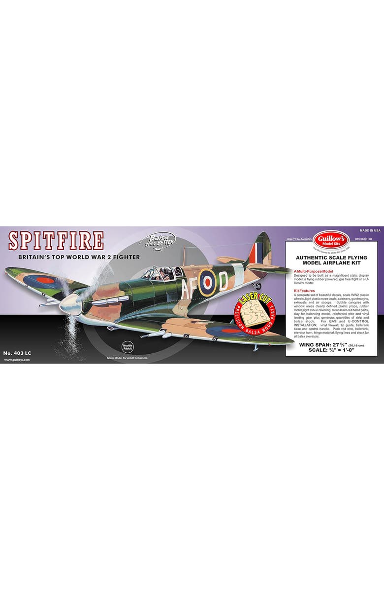 Guillow's Spitfire Laser Cut Model Kit, Main, color, Multicolored