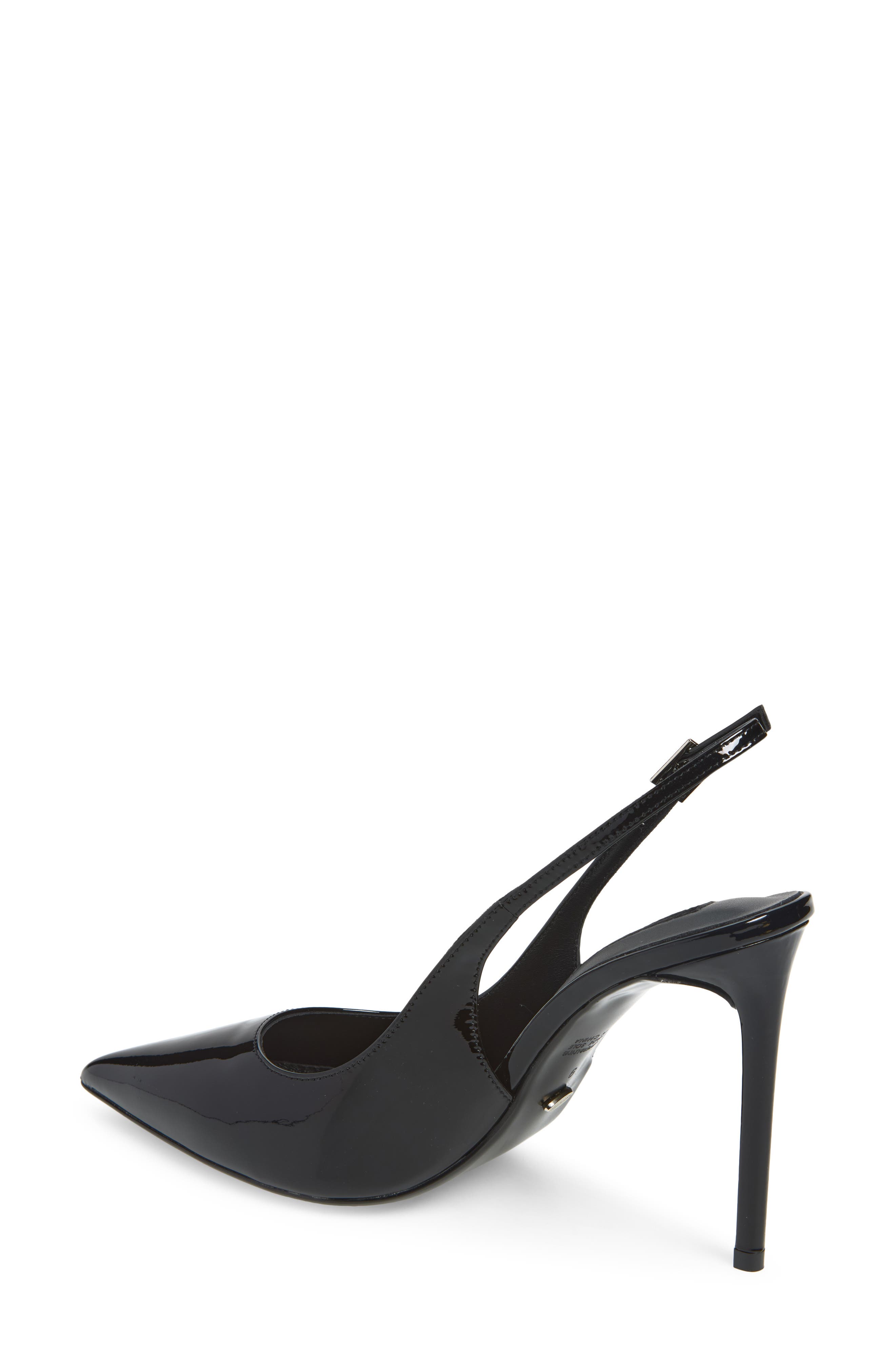 Asti Slingback Pointed Toe Pump, Alternate, color, BLACK PATENT