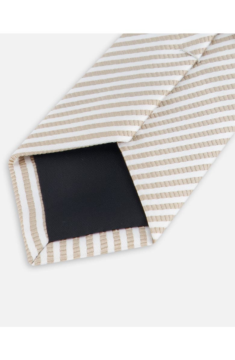 Deux par Deux Boy's Neck Tie Light Taupe Striped, Alternate, color, Light Taupe Striped