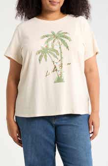 Lucky Brand Palm Lights Long Sleeve Graphic T-Shirt