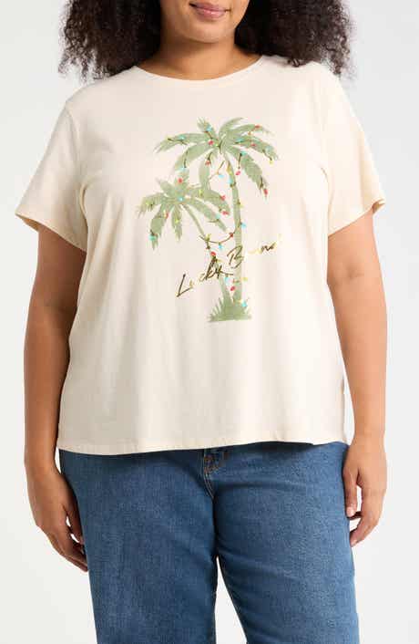 Lucky Brand Palm Lights Long Sleeve Graphic T-Shirt