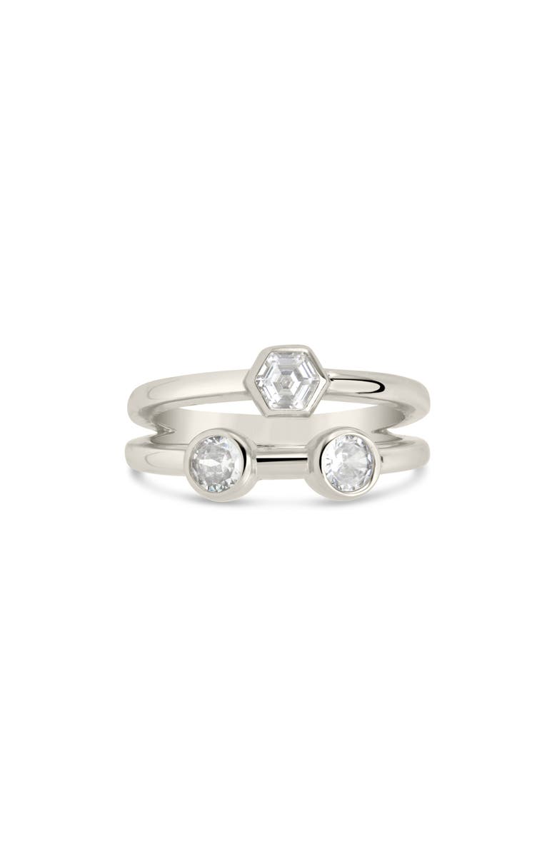 Sterling Forever Lou CZ Double Band Ring, Alternate, color, 
