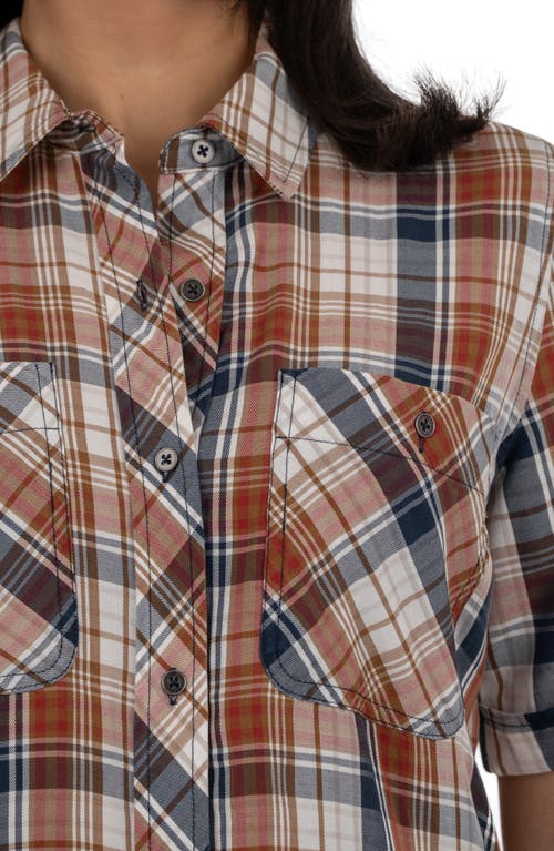 Kut From The Kloth Wynn Woven Plaid Shirt In Brown