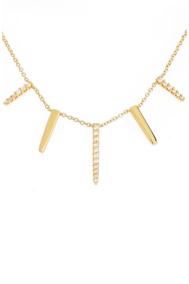 Pavé Spike Cubic Zirconia Frontal Necklace, Alternate, color, GOLD