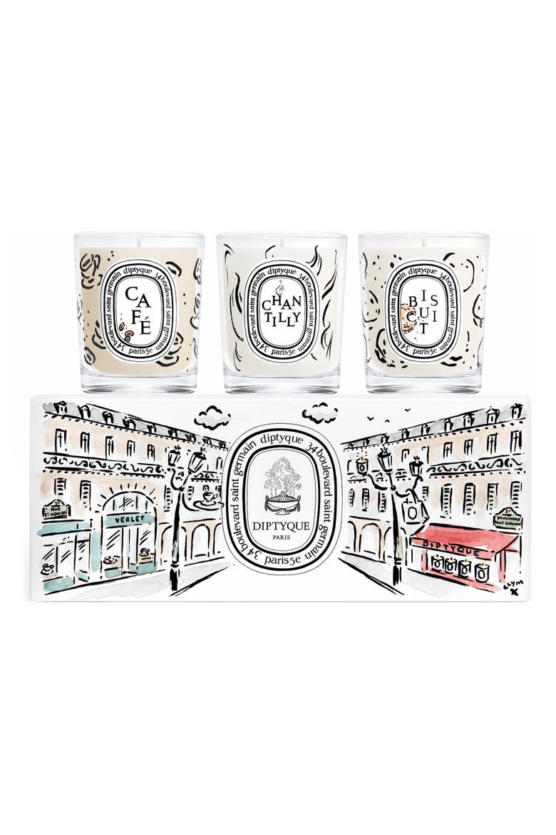 Café (Coffee), Chantilly (Whipped Cream) & Biscuit (Cookie) 3-Piece Mini Candle Set (Limited Edition), Main, color, NO COLOR