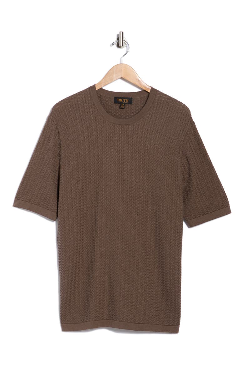 Textured Knit T-Shirt, Alternate, color, MOCHA