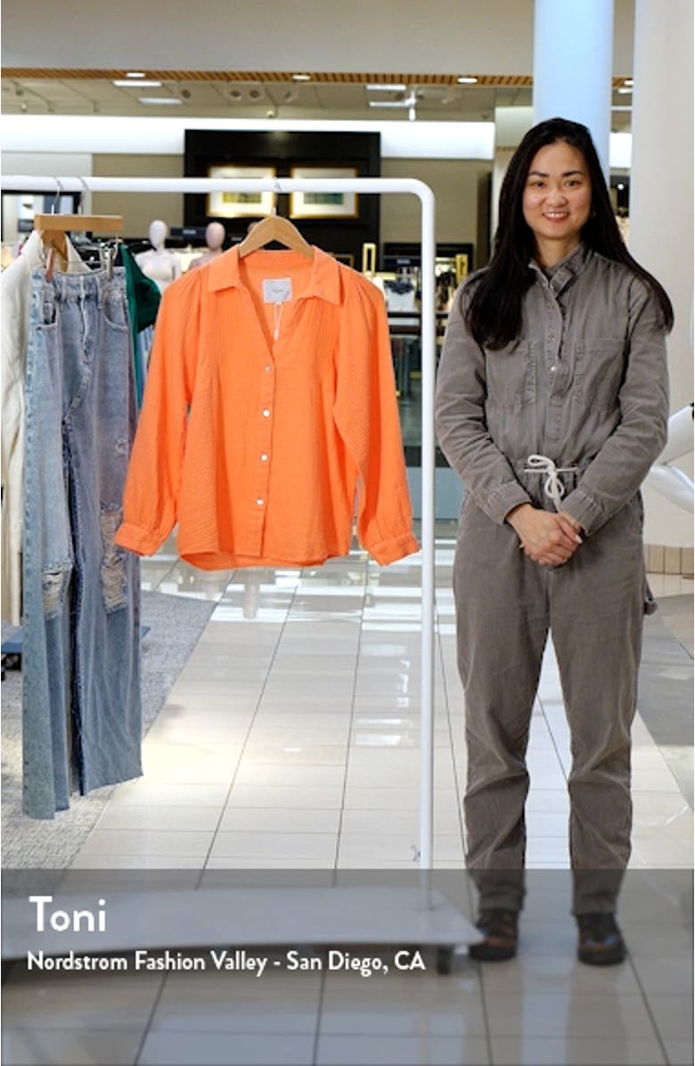 Lo Organic Cotton Gauze Button-Up Shirt, sales video thumbnail
