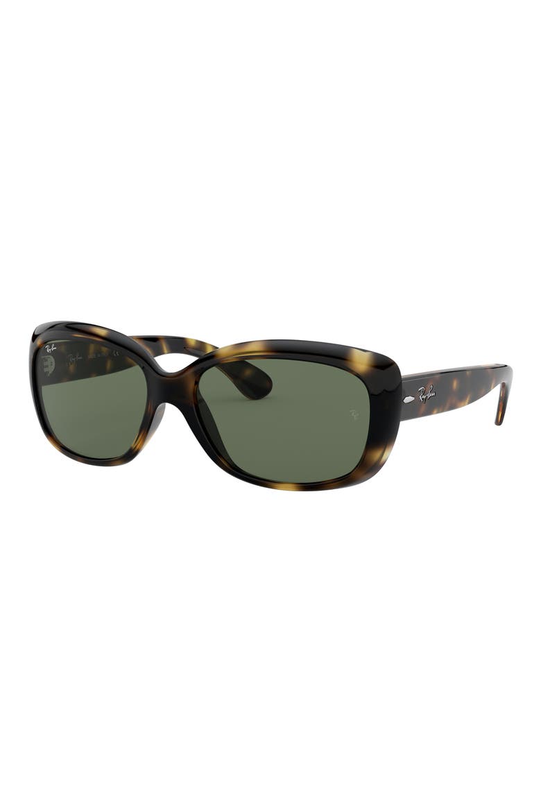 Jackie Ohh 58mm Cat Eye Sunglasses, Alternate, color, LITE HAVANA/ GREEN SOLID