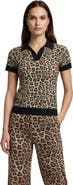 Lords of Harlech Leopard Womens Merino Silk Cashmere Polo