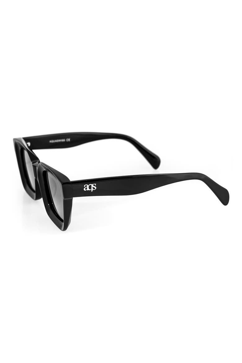 Wren 50mm Rectangle Sunglasses, Alternate, color, BLACK/ BLACK