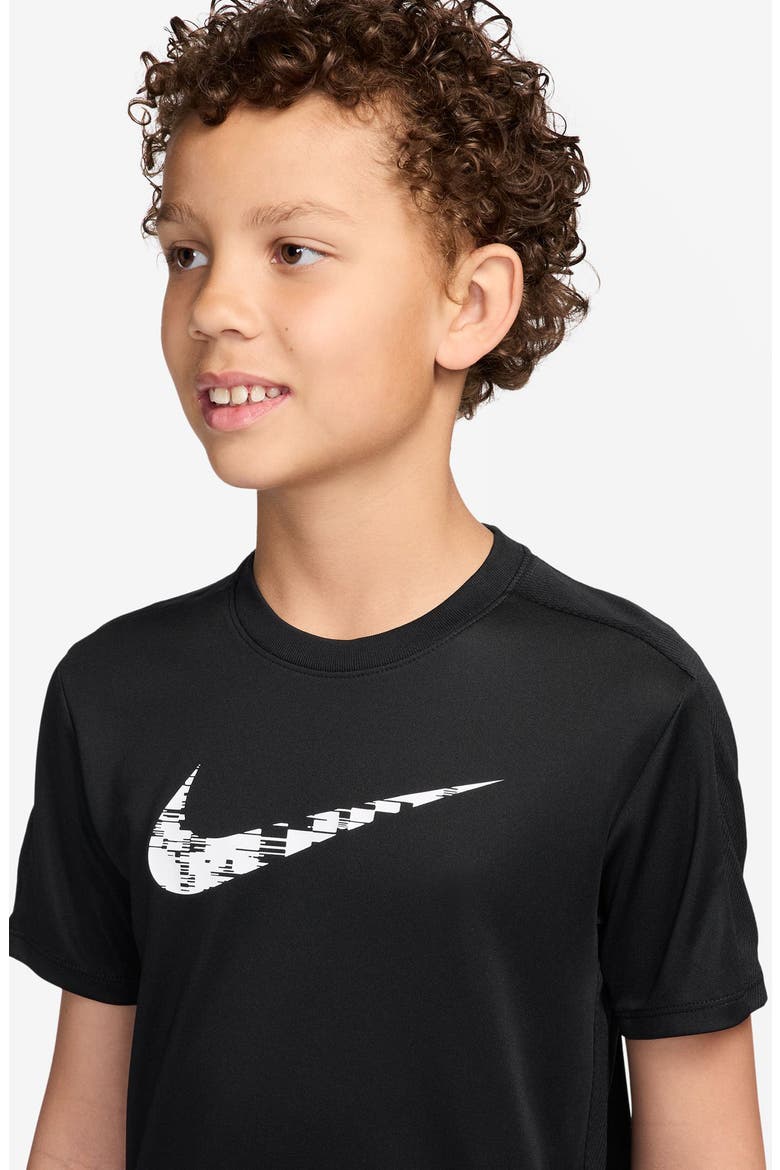 Kids' Dri-FIT Short Sleeve Training Top, Alternate, color, BLACK/ BLACK/ WHITE