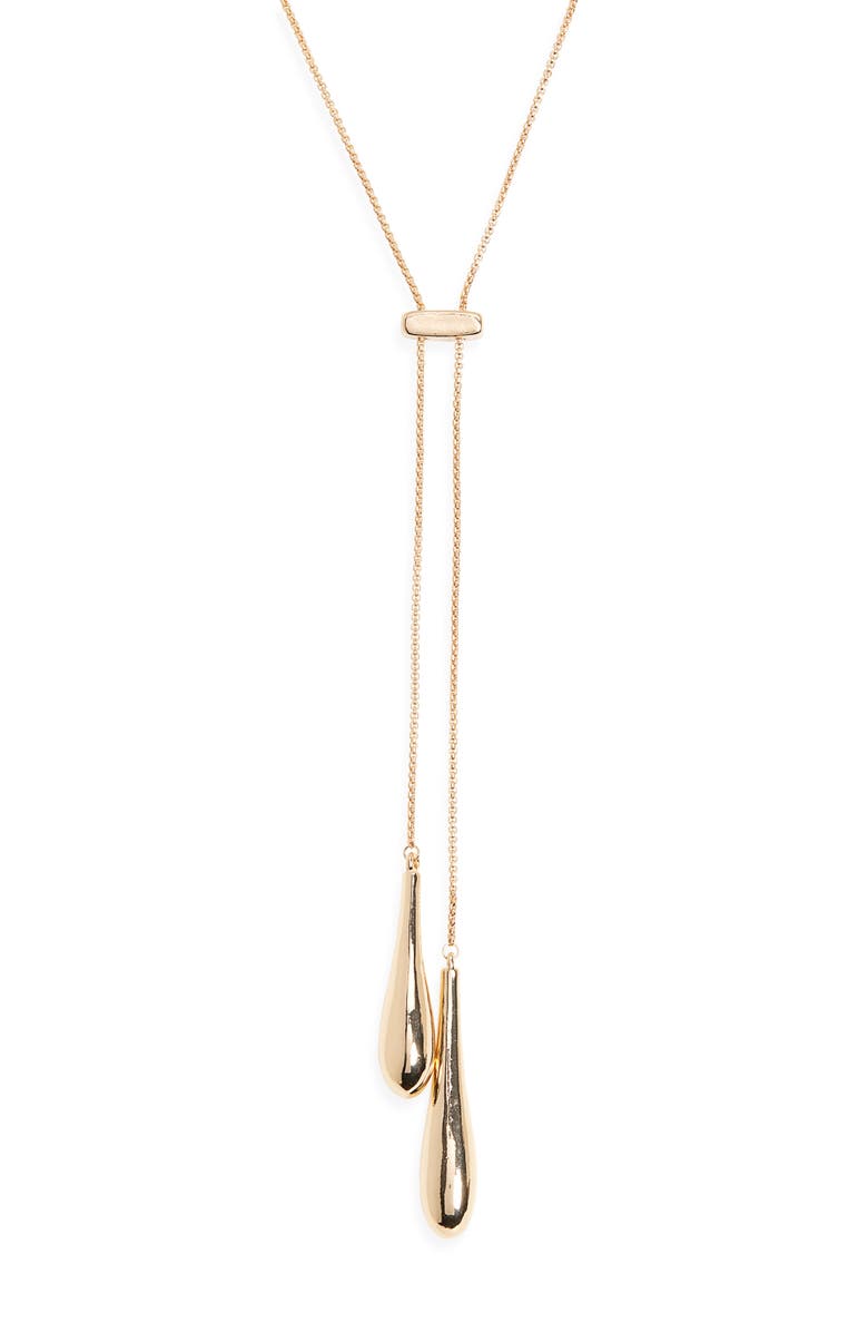 NORDSTROM RACK Molten Lariat Necklace, Main, color, Gold