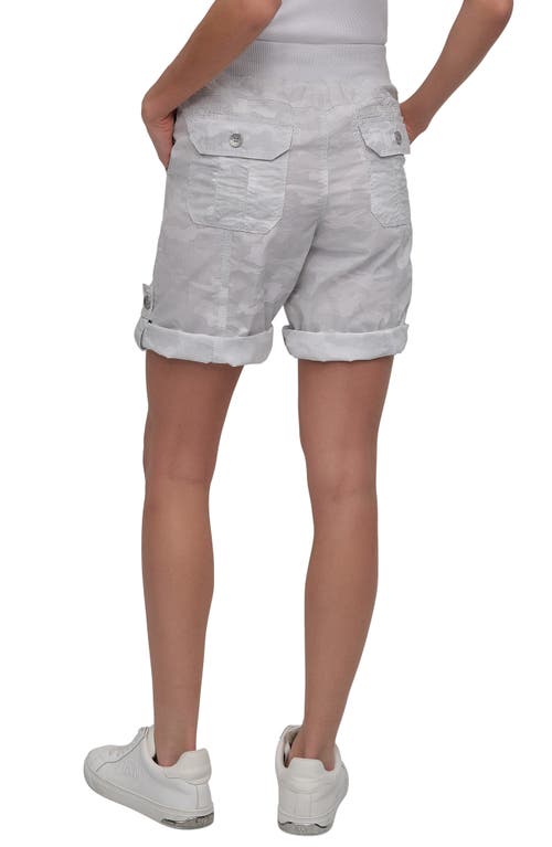 Dkny Peached Poplin Shorts In Gray