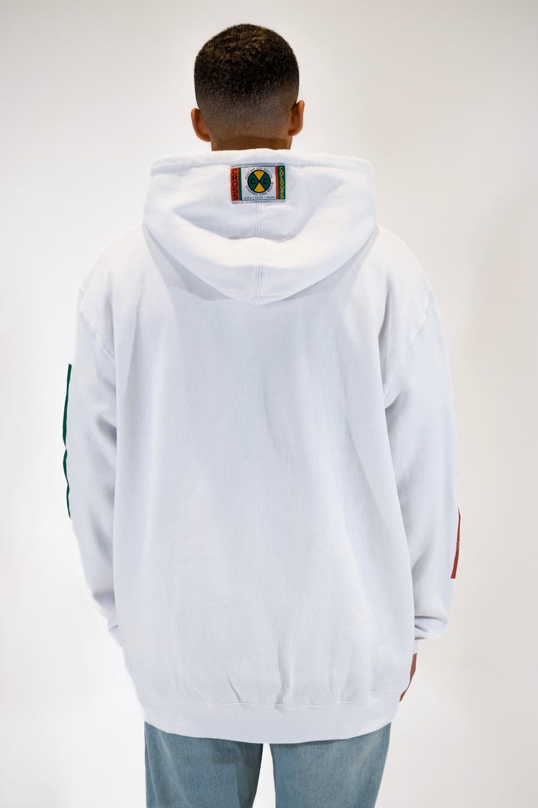 Label Logo Side Pocket Hoodie, Alternate, color, White