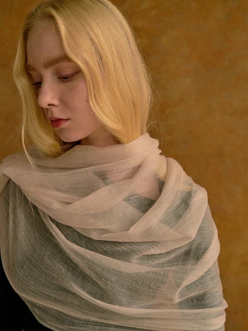 Lost Pattern Nyc "featherlight" Oversized Cashmere Scarf In Neutral