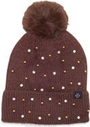 Nanette Lepore Bead & Crystal Pom Beanie