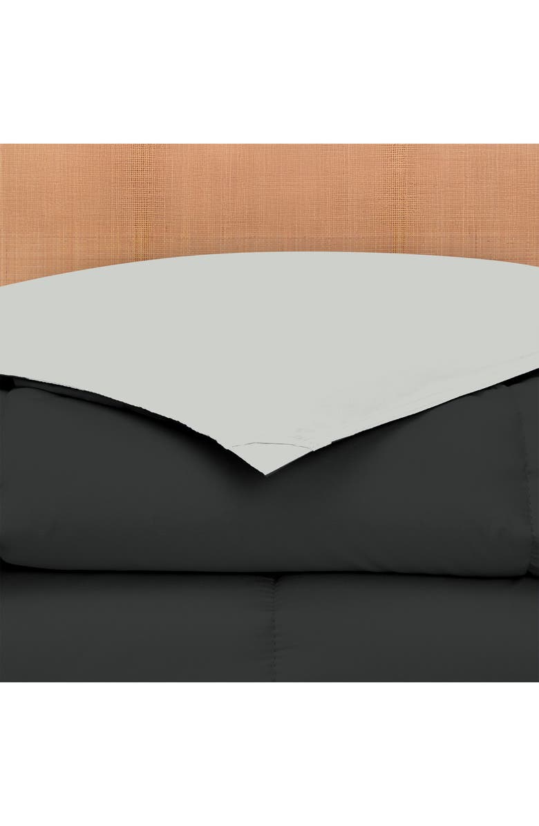 Modern Threads Down Alternative Reversible Comforter, Alternate, color, Anthracite/Silver