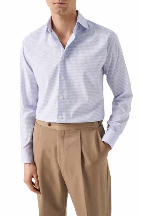 Slim Fit Check Fine Cotton Twill Dress Shirt