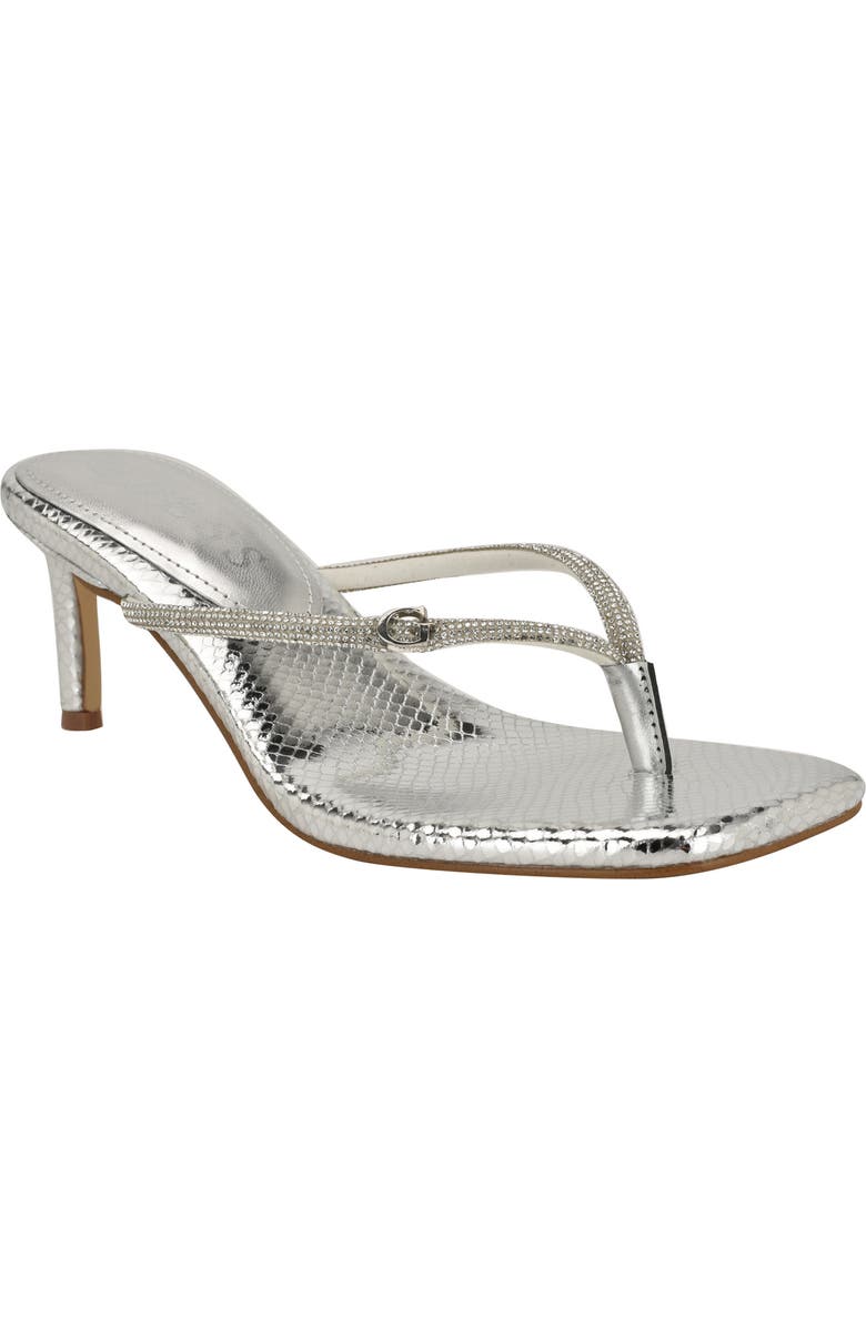GUESS Crystal Embellished Sandal, Main, color, Silver