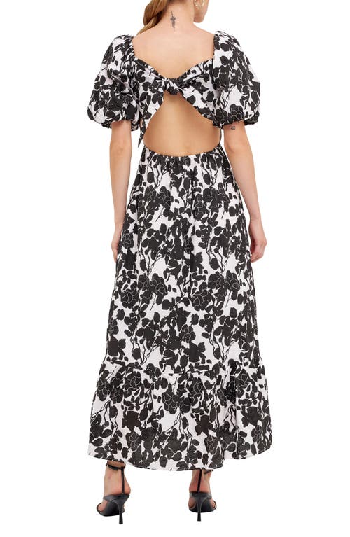 Free The Roses Floral Print Cotton Maxi Dress In Black
