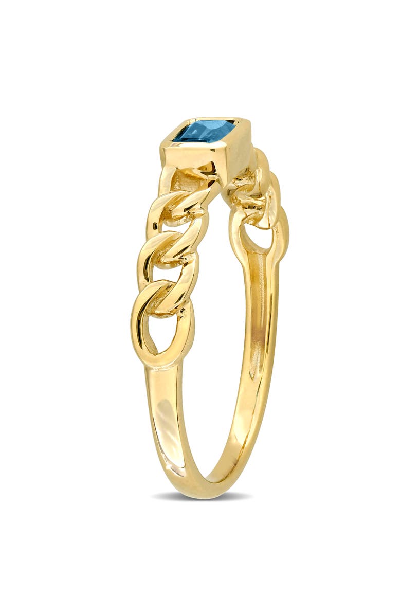 Julianna B. Solitaire Birthstone Link Design Ring 14k, Alternate, color, Topaz