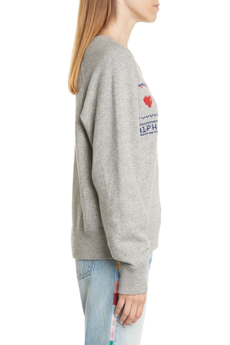 Bear Sweatshirt, Alternate, color, DARK VINTAGE HEATHER