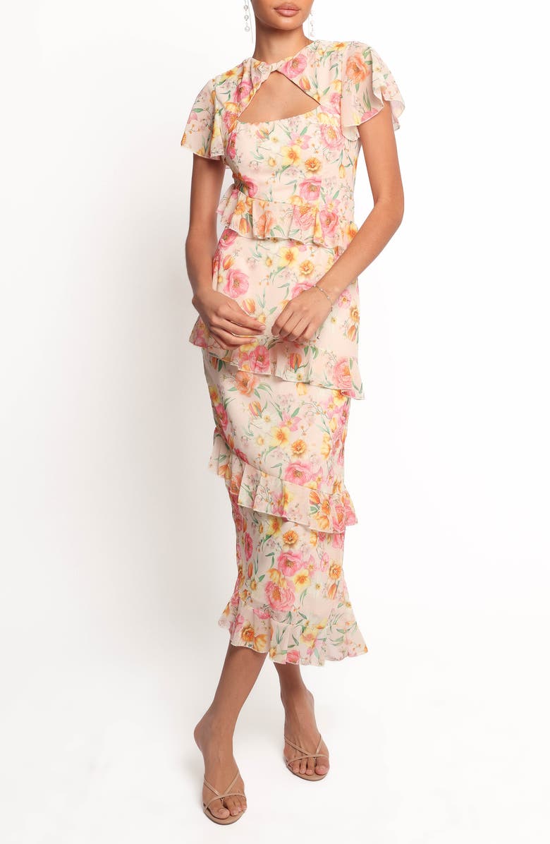 Petal & Pup Leila Peony Flutter Sleeve Cocktail Dress, Main, color, Peony