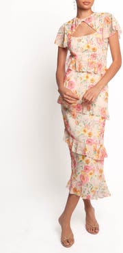 Petal & Pup Leila Peony Flutter Sleeve Cocktail Dress