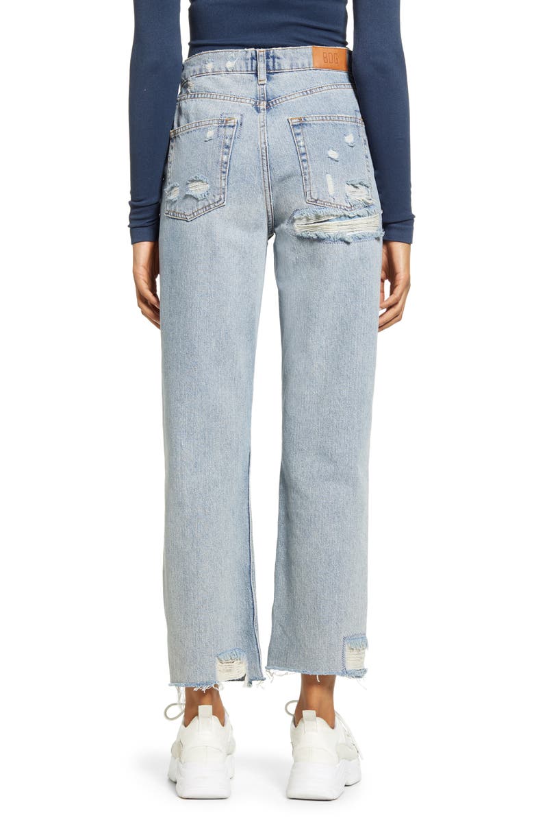 BDG Urban Outfitters Jackson Ripped High Waist Straight Leg Jeans, Alternate, color,
