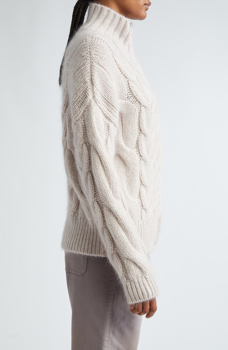 Eleventy Cable Stitch Virgin Wool, Mohair & Silk Blend Cardigan, Alternate, color, 