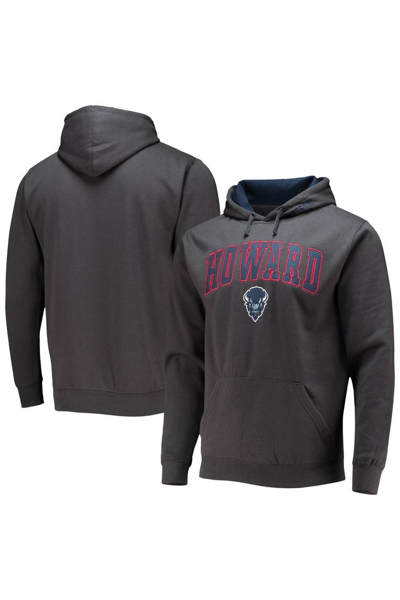 Men's Colosseum Charcoal Howard Bison Isle Pullover Hoodie, Main, color, Charcoal