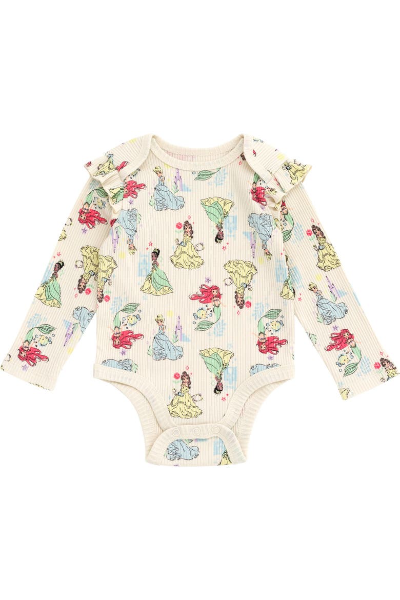 Princess 3-Piece Bodysuit and Pants Set, Alternate, color, Princess Cream