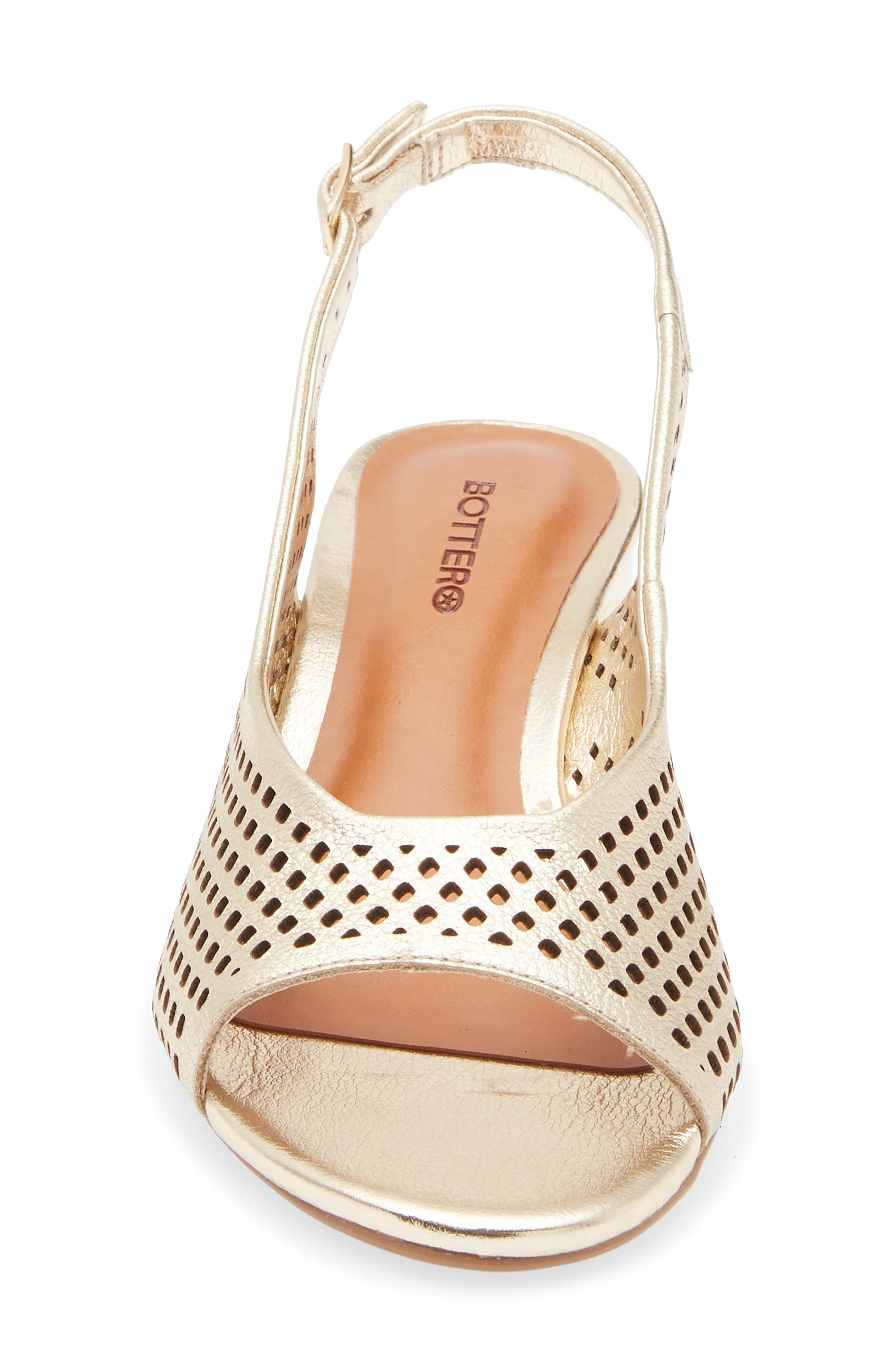 Botelsa Perforated Open Toe Slingback Pump, Alternate, color, DOURADO 22