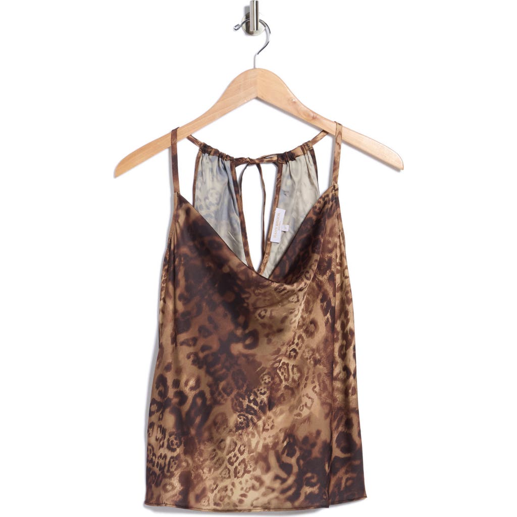 Ramy Brook Yohana Leopard Print Cowl Neck Camisole In Brown