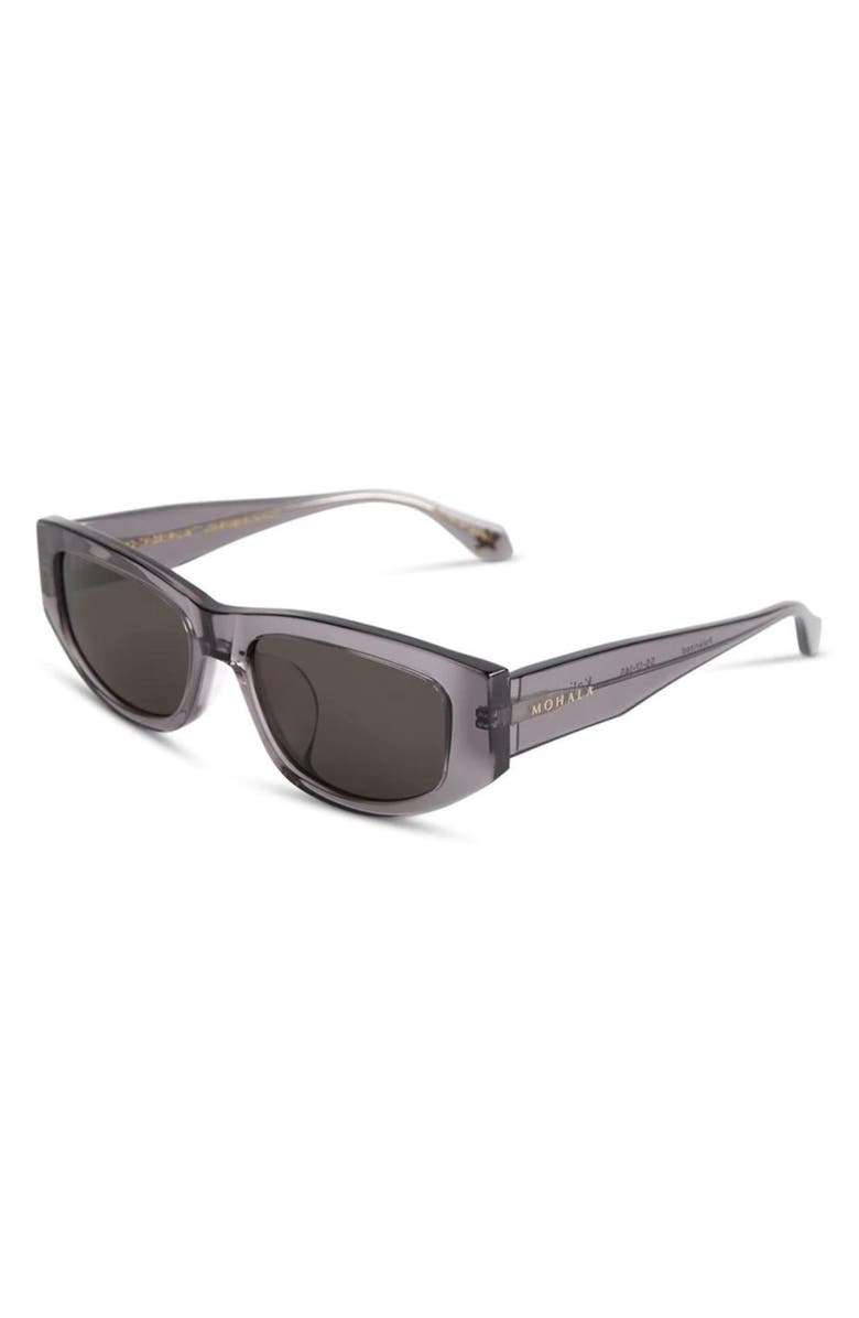 Mohala Eyewear Kalia 55mm Low Bridge Wide Width Polarized Oval Sunglasses, Alternate, color, Tahitian Pearl / Gray Lenses