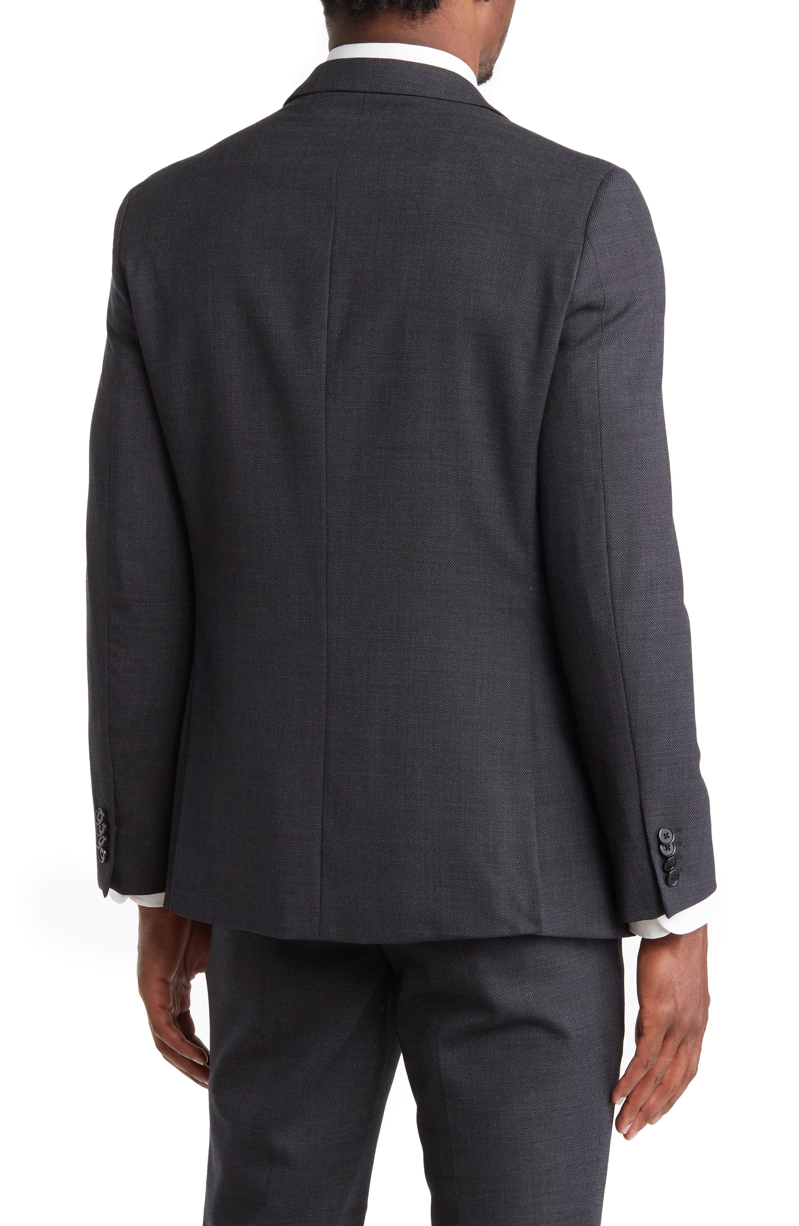 Black Birdseye Stretch Suit Jacket - image 2