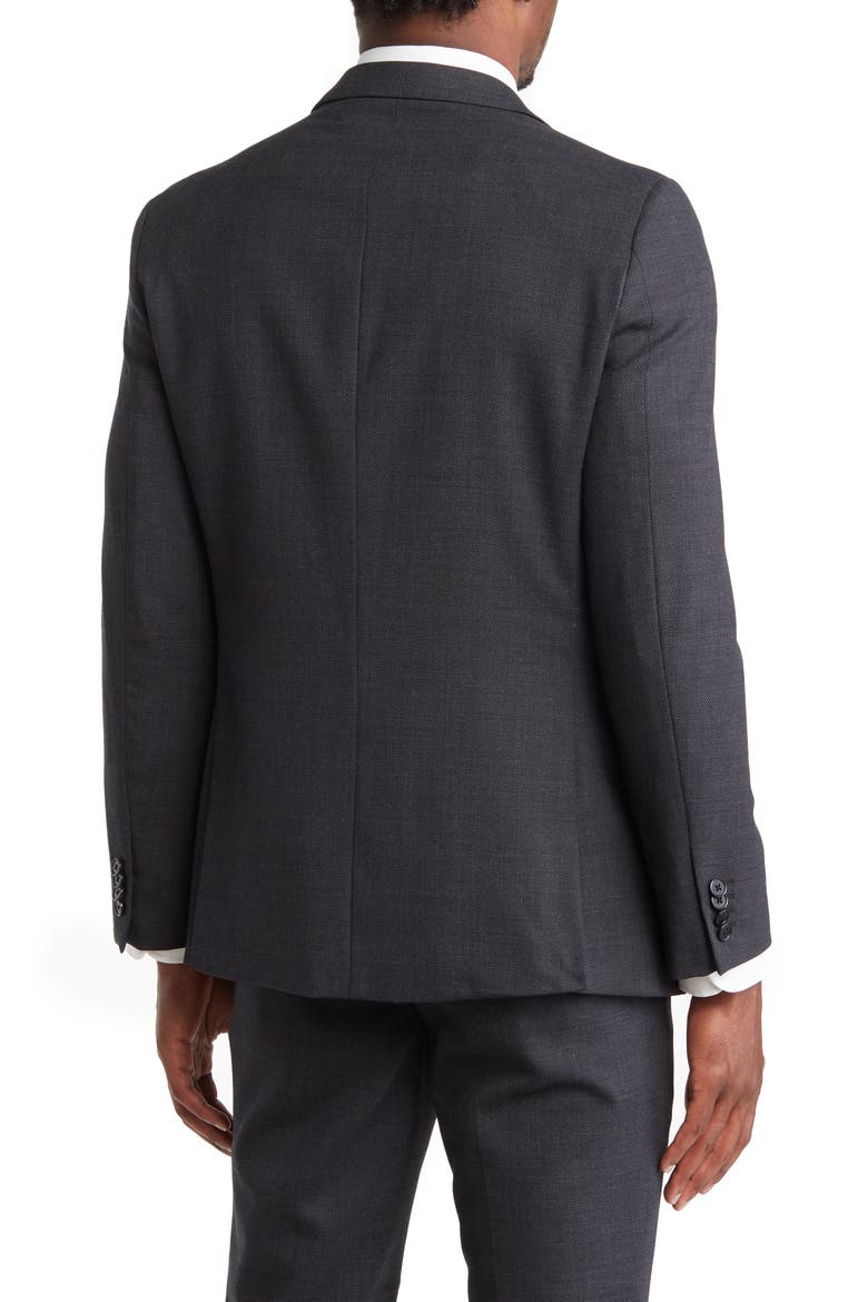 Black Birdseye Stretch Suit Jacket, Alternate, color, CHARCOAL