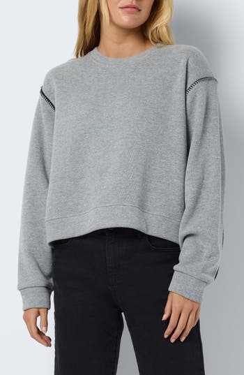 Noisy May Freya Whipstitch Trim Sweatshirt