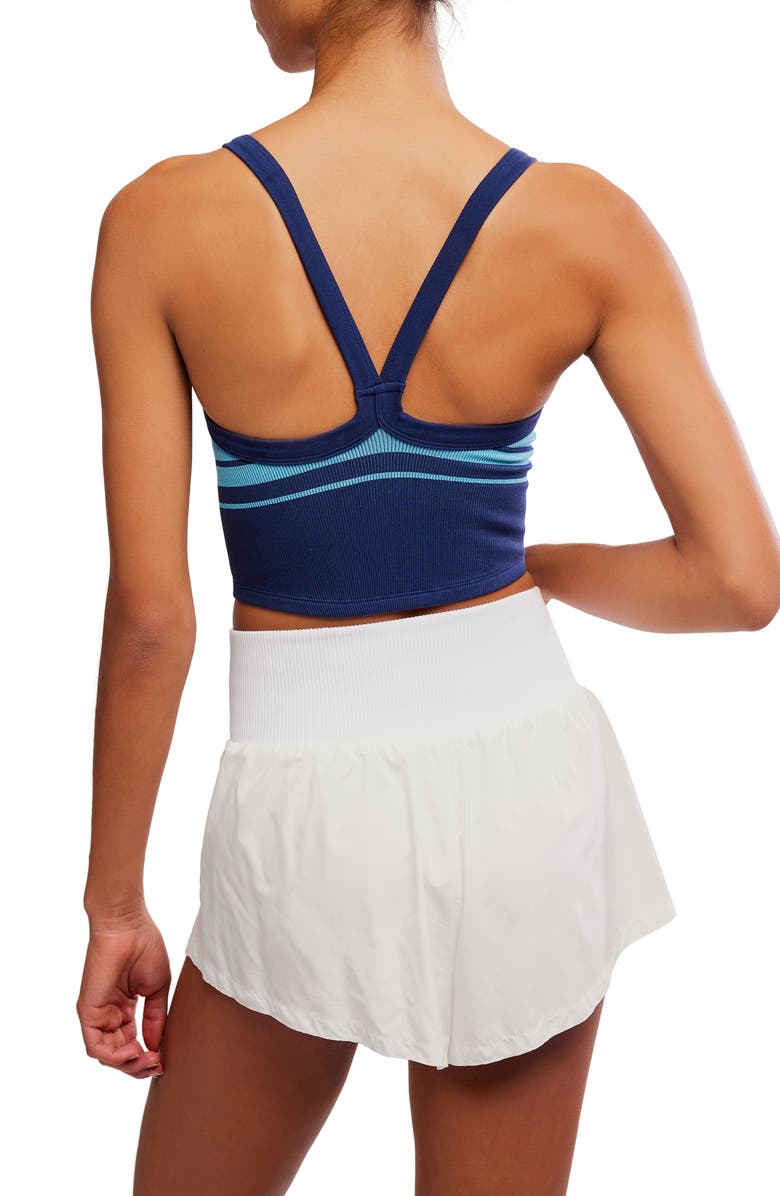 Free People FP Movement All Clear Stripe Camisole, Alternate, color, Midnight Navy Combo