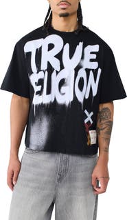 True Religion Graffiti Boxy Fit Cotton Graphic T-Shirt
