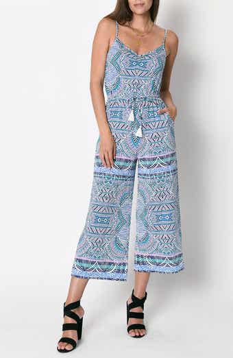 Tart Bloom Sleeveless Crop Wide Leg Jumpsuit