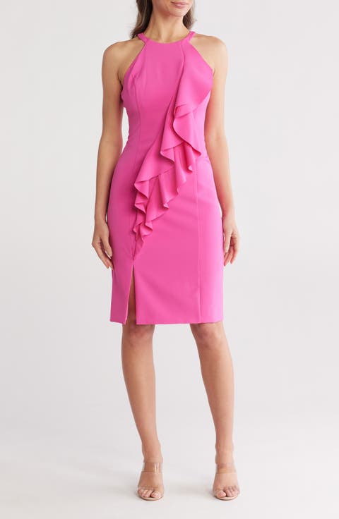 Laguna Halter Neck Ruffle Body-Con Dress
