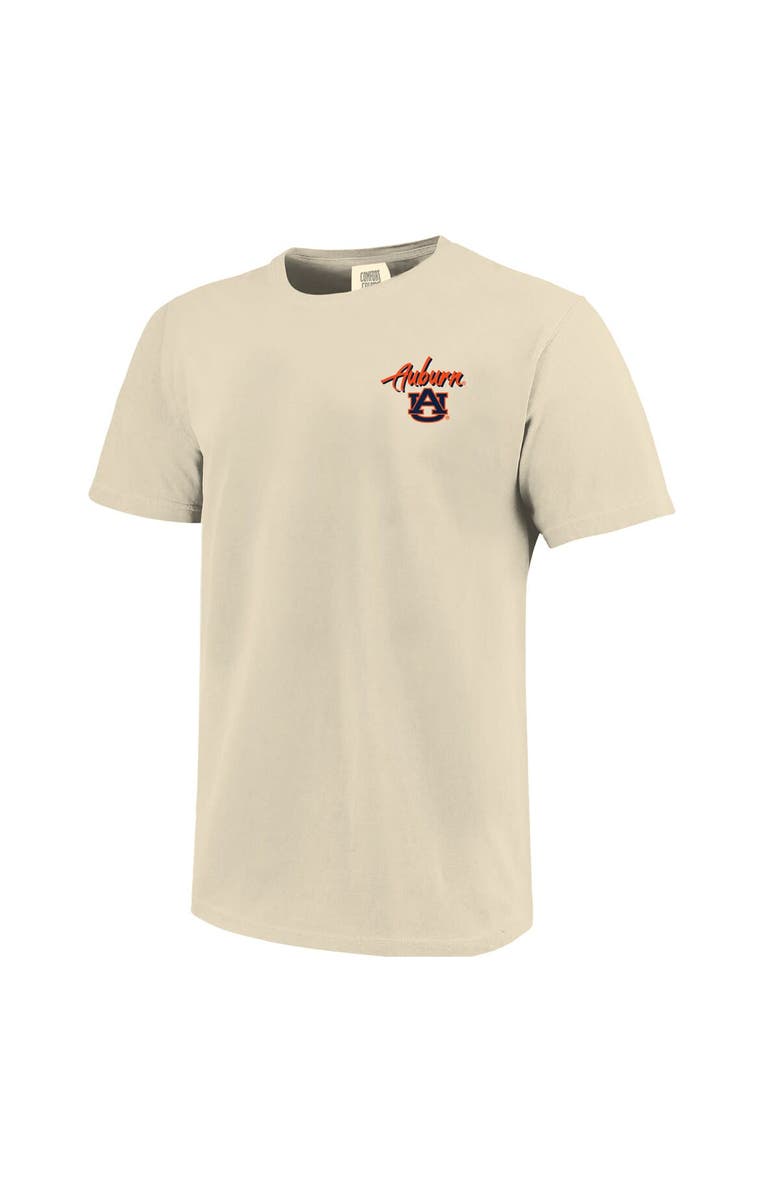 IMAGE ONE Men's Image One Natural Auburn Tigers Comfort Colors Hand-Drawn Campus Stack T-Shirt, Alternate, color, Natural