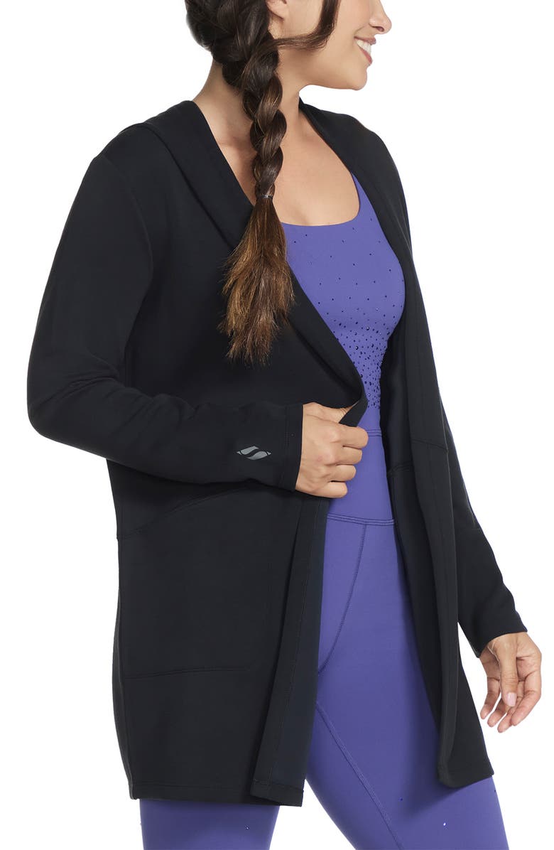 SKECHERS Skechluxe<sup>®</sup> Elevate Restful Hooded Cardigan, Alternate, color,