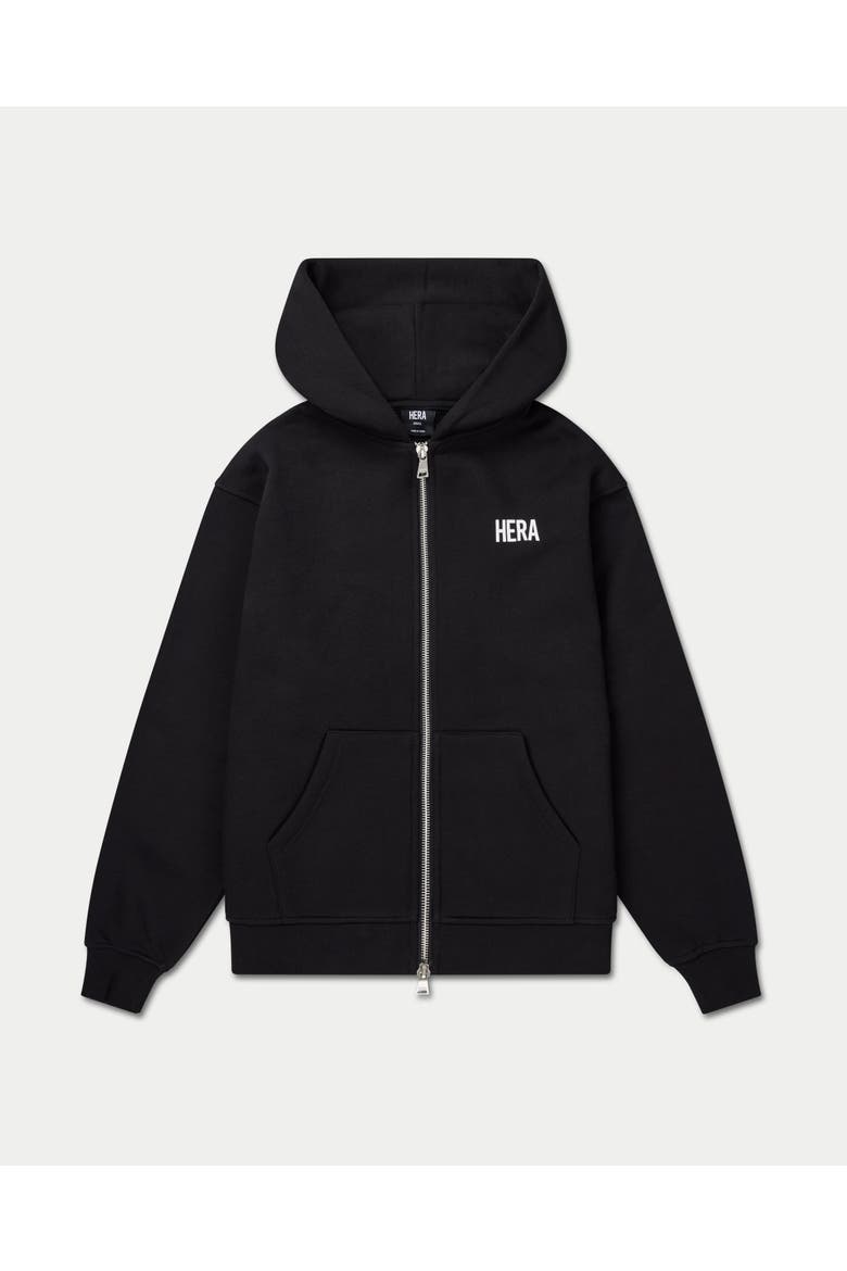 Staple Relaxed Fit Zip Up Hoodie, Alternate, color, Black