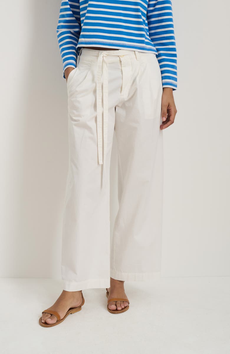 Alex Mill Ina Pleat Cotton Twill Drawstrings Pants, Alternate, color, White