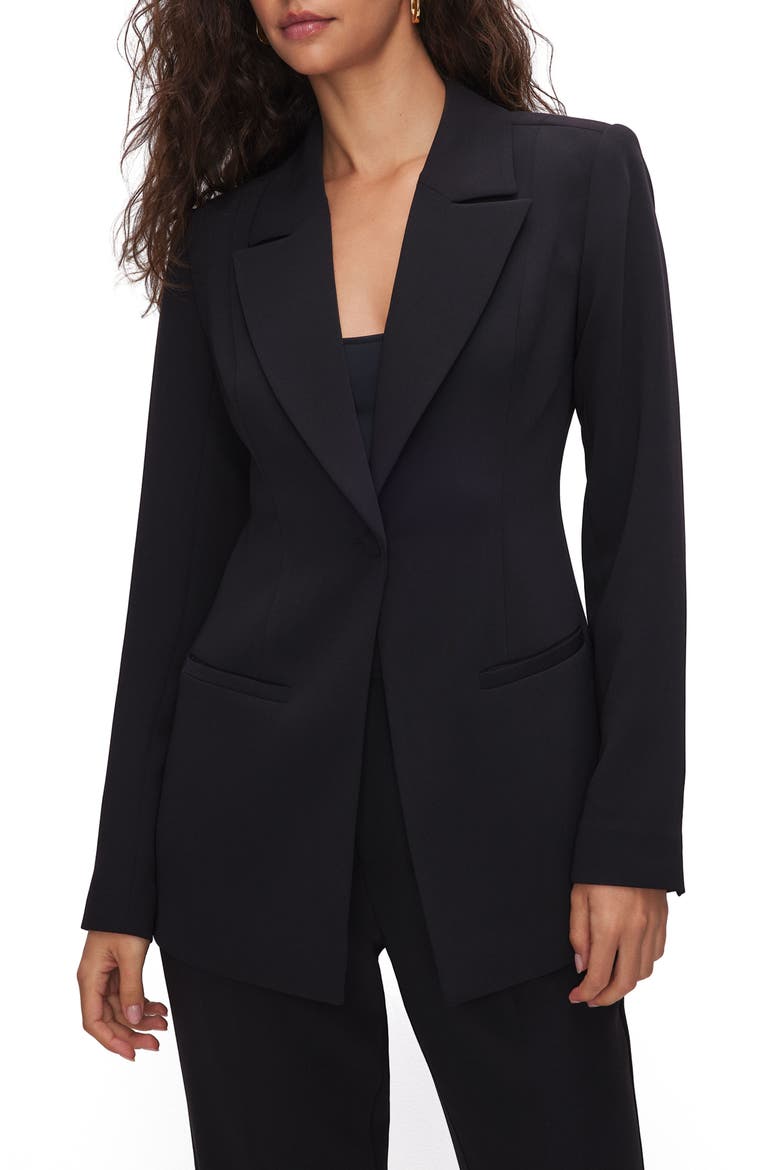 Fit & Flatter Blazer, Main, color, BLACK