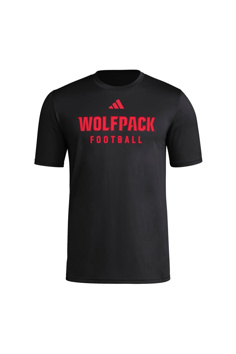 Men's adidas  Black NC State Wolfpack Locker Practice Football Pre-Game T-Shirt, Alternate, color, Black