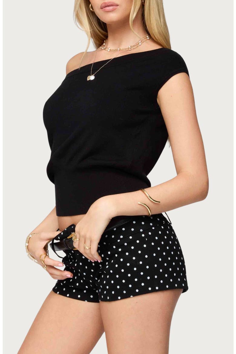 Michaela One-Shoulder Top, Alternate, color, BLACK